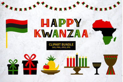 Kwanzaa clipart bundle. African American holiday.