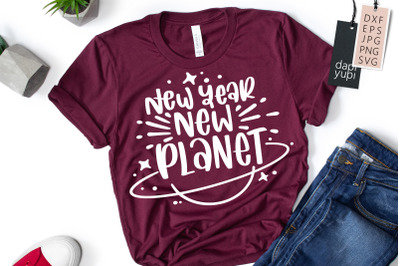 New Year New Planet SVG New Year Cut File