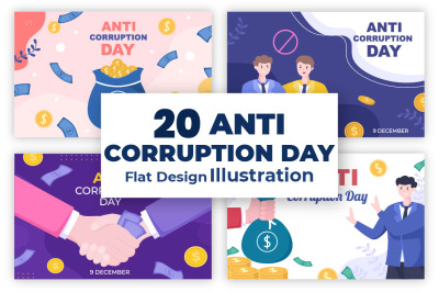 20 Anti Corruption Day Flat Design Illustration