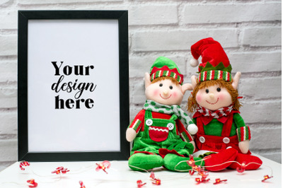 Christmas Frame Mockup. Elf Mockup 21. Holiday mockup.