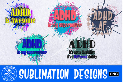 ADHD Awareness support Sublimation Bundle