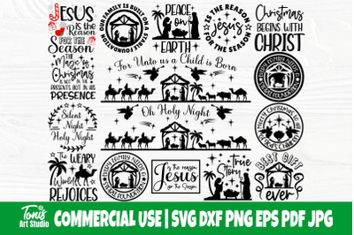 Nativity Scene SVG Bundle, Christmas Svg Cut Files