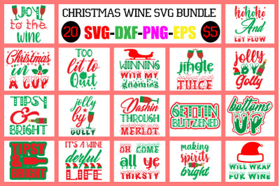 Christmas wine svg bundle