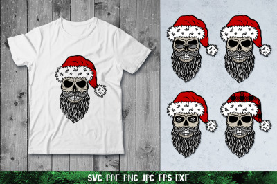 Christmas Santa Skull SVG,Santa Claus Skull,Creepy Christmas