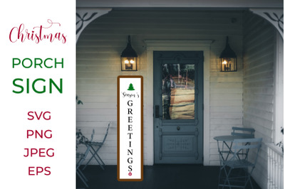 Christmas Vertical Porch Sign SVG. Holidays Vertical Front Sign.