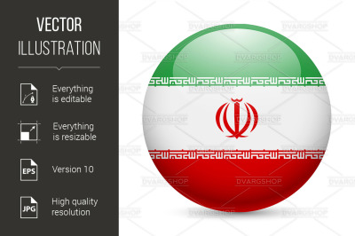 Round glossy icon of Iran