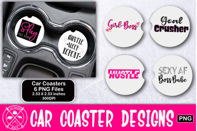 Boss Babe Car Coasters Sublimation