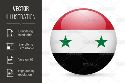 Round glossy icon of Syria