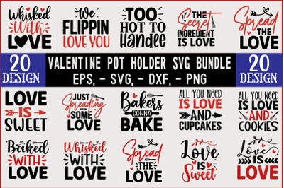 valentine&#039;s day pot Holder Design Bundle