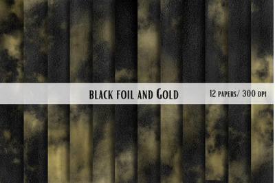Black Foil &amp; Gold Papers, 12 Designs