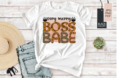 Very Merry Boss Babe | Girl Boss Christmas Sublimation