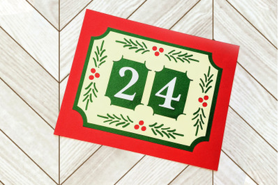 Christmas Advent Calendar Poster with Pine | SVG | PNG | DXF | EPS