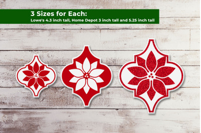 Poinsettia Arabesque Tile Ornament | SVG | PNG | DXF | EPS