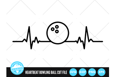 Heartbeat Line Bowling Ball SVG | ECG EKG Cut File | Ten Pin Bowling