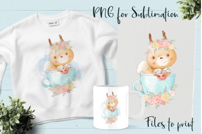Cute Squirrel sublimation. Design for printing.