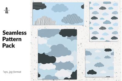 Clouds seamless pattern pack