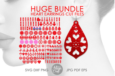 Heart Earrings SVG Bundle for Valentines jewelry