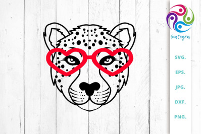 Valentines Cheetah SVG File