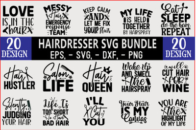 hairdresser SVG T shirt Design  Bundle