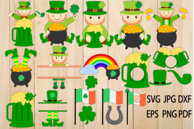 Saint Patrick&#039;s Day Bundle and Cute Leprechaun Clipart