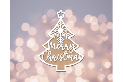 Merry Christmas Ornament Laser SVG Cut File