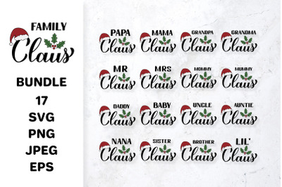 Family Santa Claus, Christmas SVG bundle