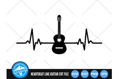 Heartbeat Line Guitar SVG | ECG EKG Cut File | Nurse SVG