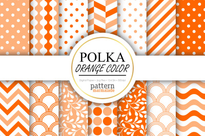 Polka Orange Digital Paper - S0512