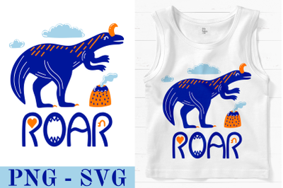 Roar Dinosaur SVG. Kids Sublimation PNG
