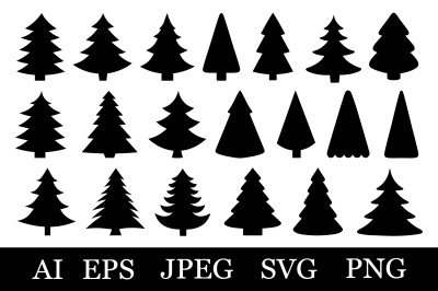 Christmas tree silhouettes. Christmas tree SVG