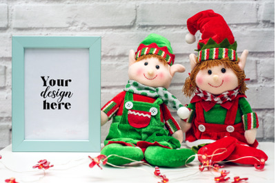 Christmas Frame Mockup. Elf Mockup 33. Holiday mockup.