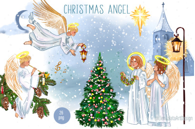 Christmas angel clipart, Christian Christmas