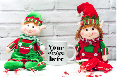 Christmas Mug Mockup. Elf Mockup 37. Holiday mockup.