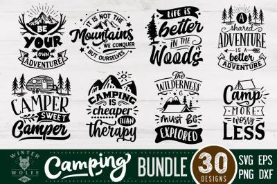 Camping bundle 30 designs SVG EPS DXF PNG