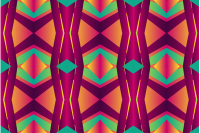 Geometric tile patchwork seamless pattern vector illustration Neon gra