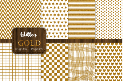 Gold Glitter Glam Luxury Digital Pattern Papers