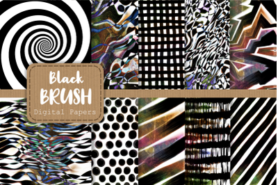 Black Brush Pattern Papers