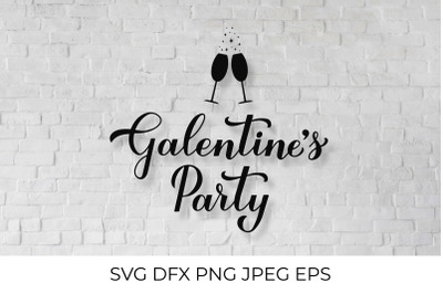 Galentines Party calligraphy lettering. Anti Valentines