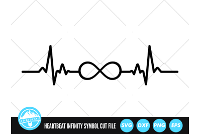 Heartbeat Line Infinity Symbol SVG | ECG EKG Cut File | Infinite Symbo