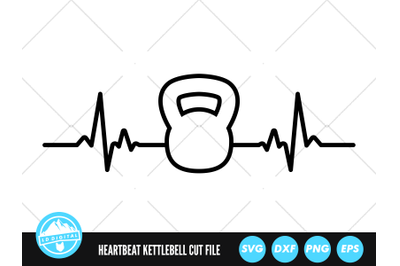 Heartbeat Line Kettlebell SVG | ECG EKG Cut File | Kettlebell SVG