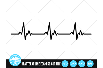 Heartbeat Line SVG | ECG EKG Cut File | Healthcare Vector