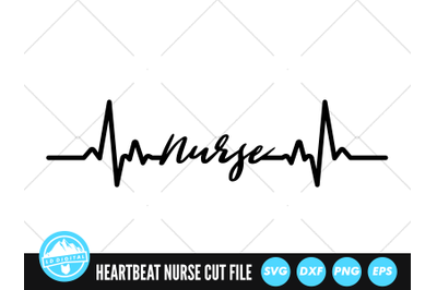 Heartbeat Line Nurse SVG | ECG EKG Cut File | Heartbeat Pulse