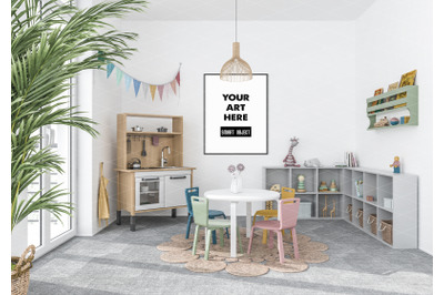 Interior scene artwork background frame mockup