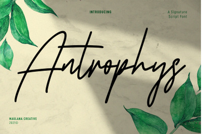 Antrophys Signature Script Font