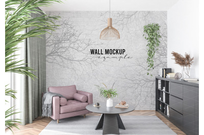 Wall mockup&2C; Wall paper mockup