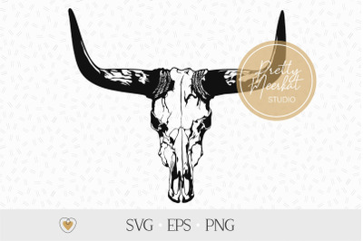 Bull skull #3 svg, Cow skull svg, png