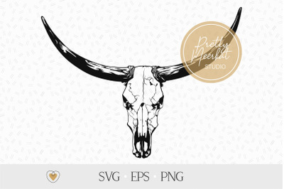 Bull skull #4 svg, Cow skull svg, png