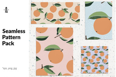 Abstract oranges seamless patterns