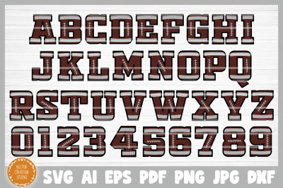 Football Alphabet Font SVG Clipart