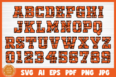 Basketball Alphabet Font SVG Clipart